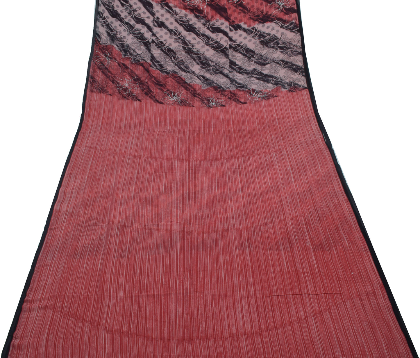 Sushila Vintage Indian Saree 100% Pure Georgette Silk Printed 5 YD Craft Fabric
