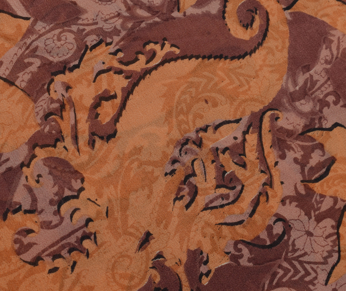 Sushila Vintage Indian Saree 100% Pure Georgette Silk Printed 5 YD Craft Fabric