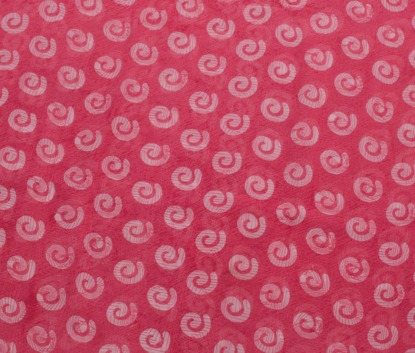 Sushila Vintage Pink Saree 100% Pure Georgette Silk Printed 5 Yard Craft Fabric
