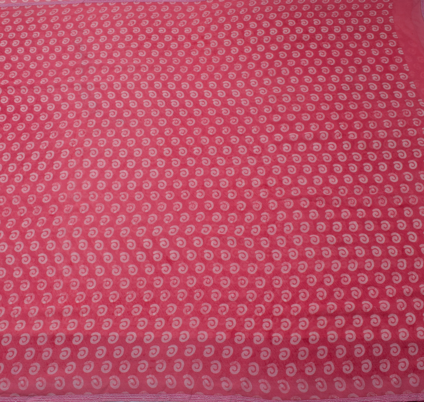 Sushila Vintage Pink Saree 100% Pure Georgette Silk Printed 5 Yard Craft Fabric
