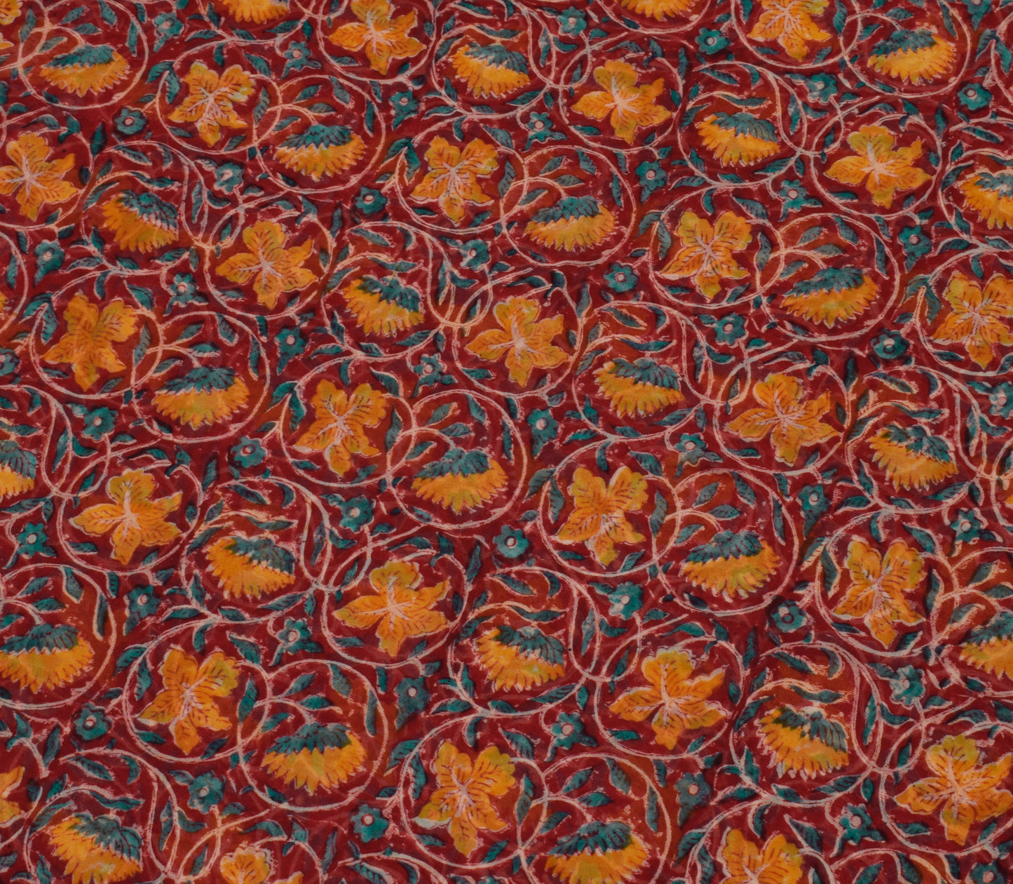 Sushila Vintage Red Saree 100% Pure Georgette Silk Printed Floral Craft Fabric