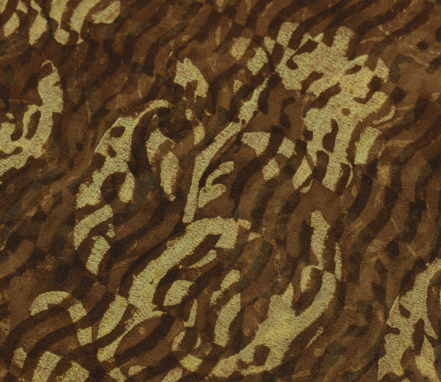 Sushila Vintage Brown Saree 100% Pure Georgette Silk Printed Floral Craft Fabric