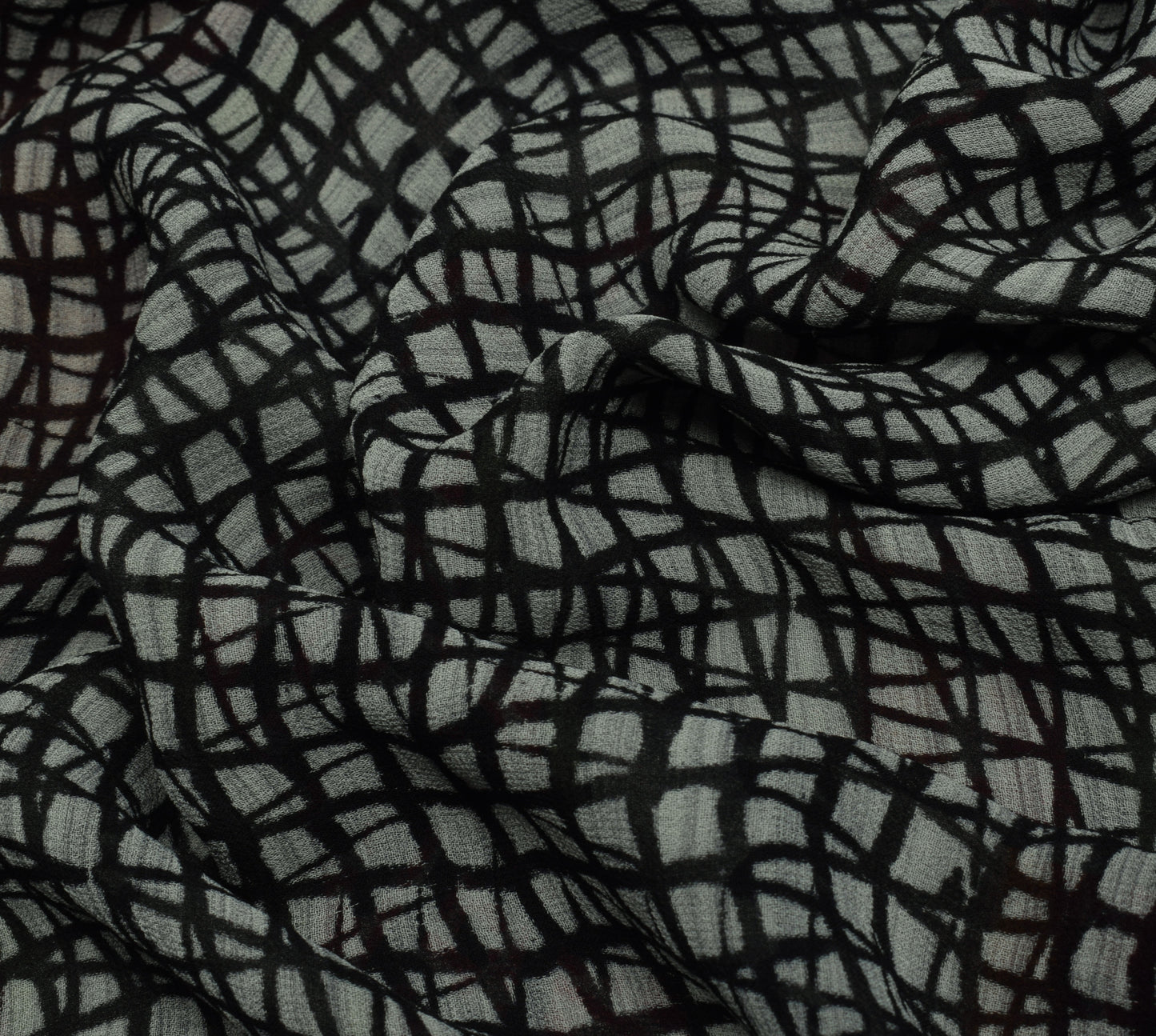 Sushila Vintage Gray Saree 100% Pure Georgette Silk Printed 5 Yard Craft Fabric