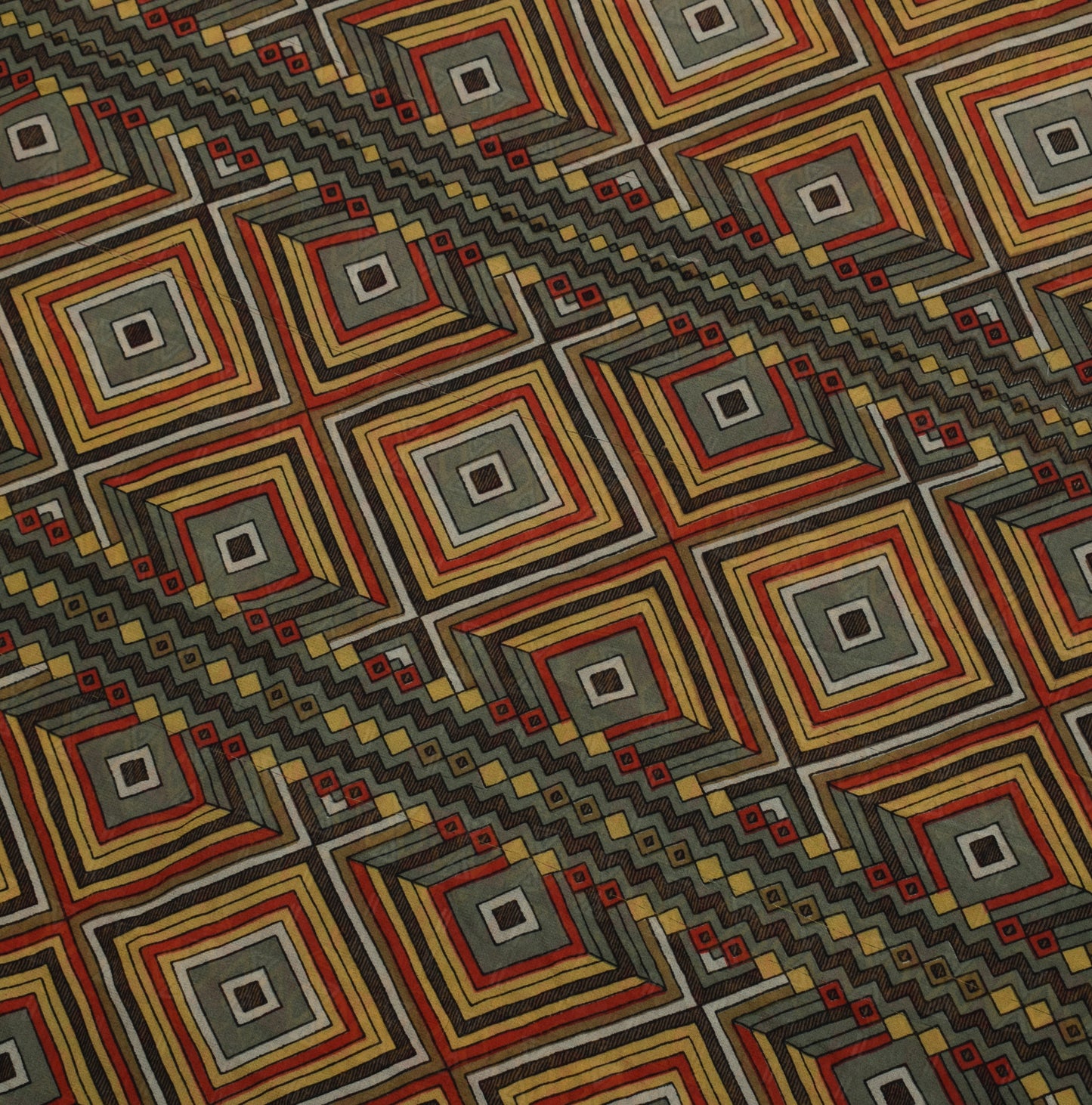 Sushila Vintage Gray Saree 100% Pure Georgette Printed Geometrical Craft Fabric