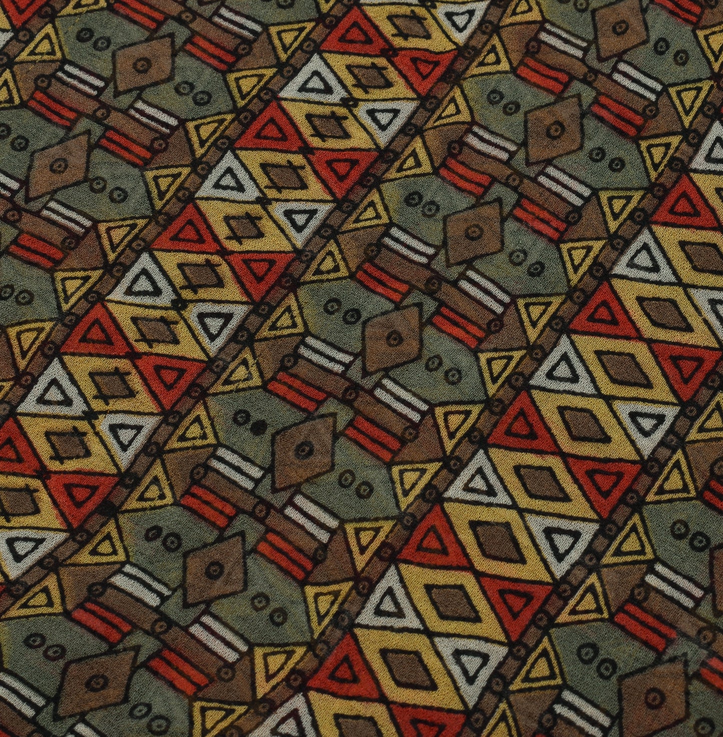 Sushila Vintage Gray Saree 100% Pure Georgette Printed Geometrical Craft Fabric