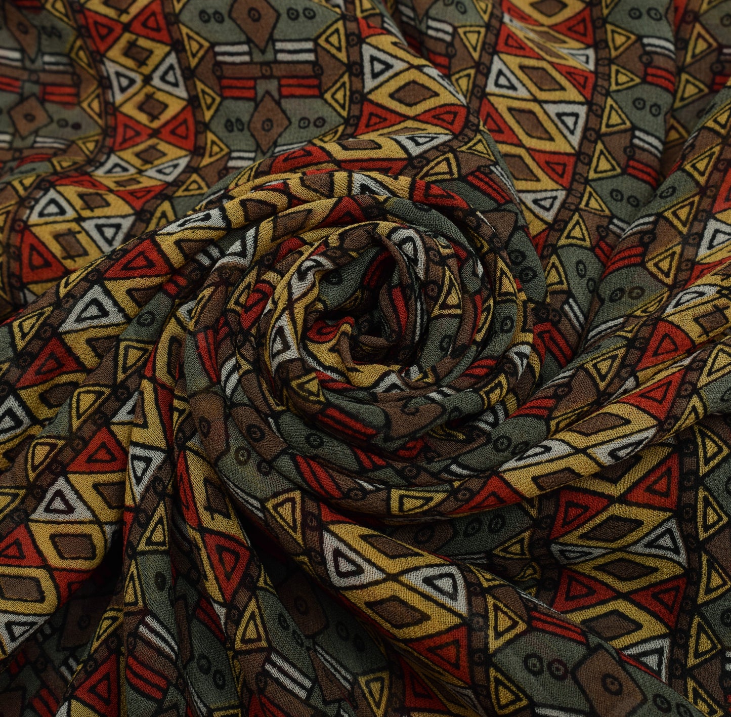 Sushila Vintage Gray Saree 100% Pure Georgette Printed Geometrical Craft Fabric