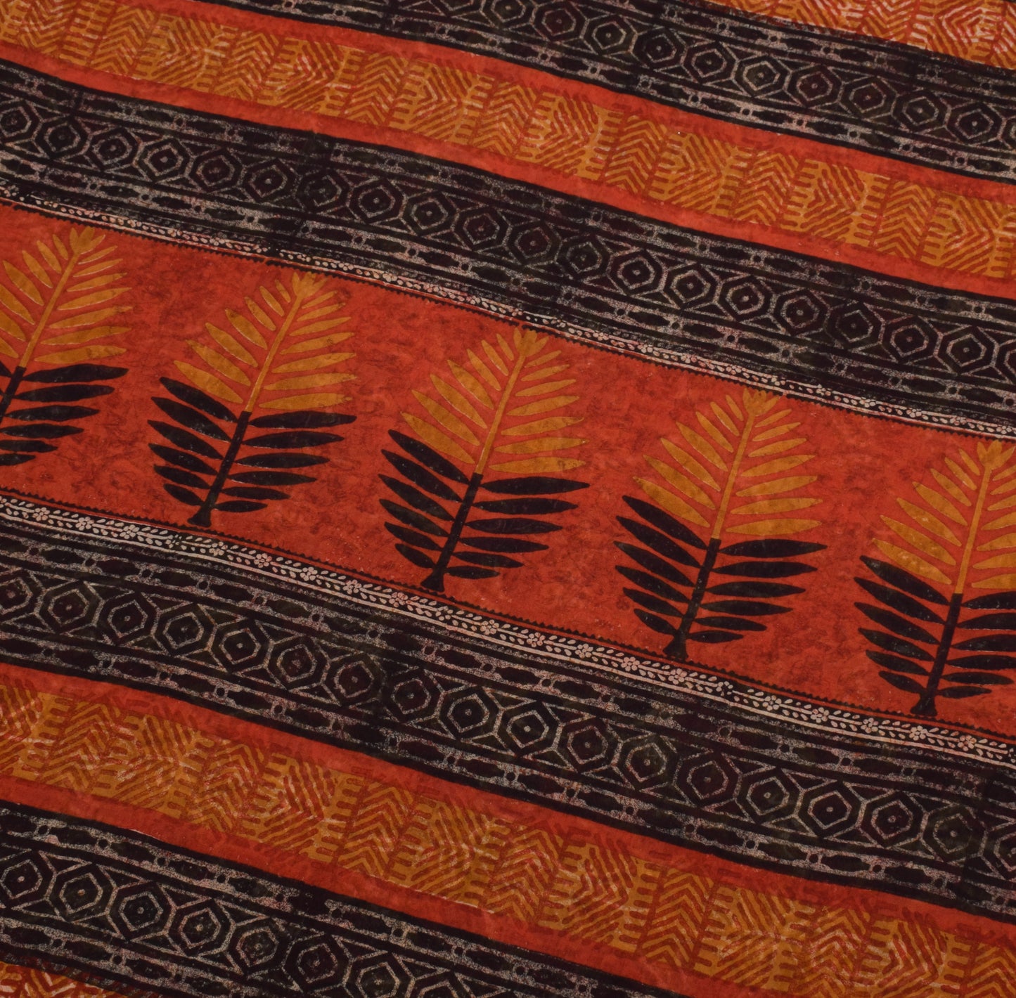 Sushila Vintage Indian Saree 100% Pure Georgette Silk Printed 5 YD Craft Fabric