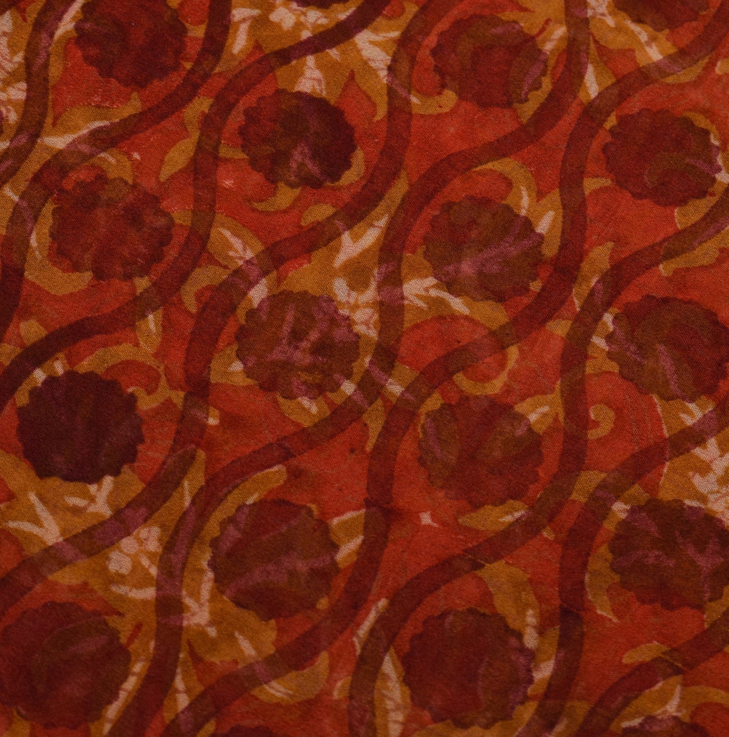 Sushila Vintage Indian Saree 100% Pure Georgette Silk Printed 5 YD Craft Fabric