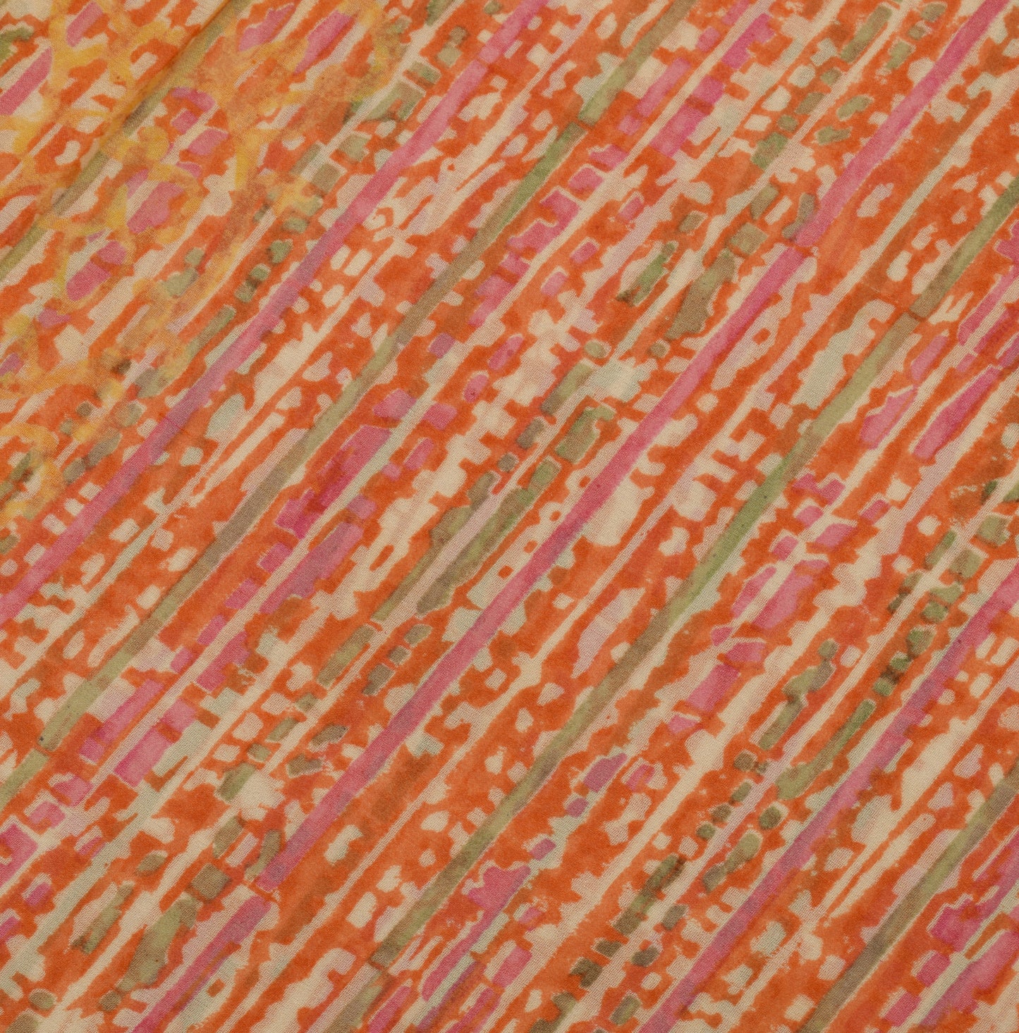 Sushila Vintage Indian Saree 100% Pure Georgette Silk Printed 5 YD Craft Fabric