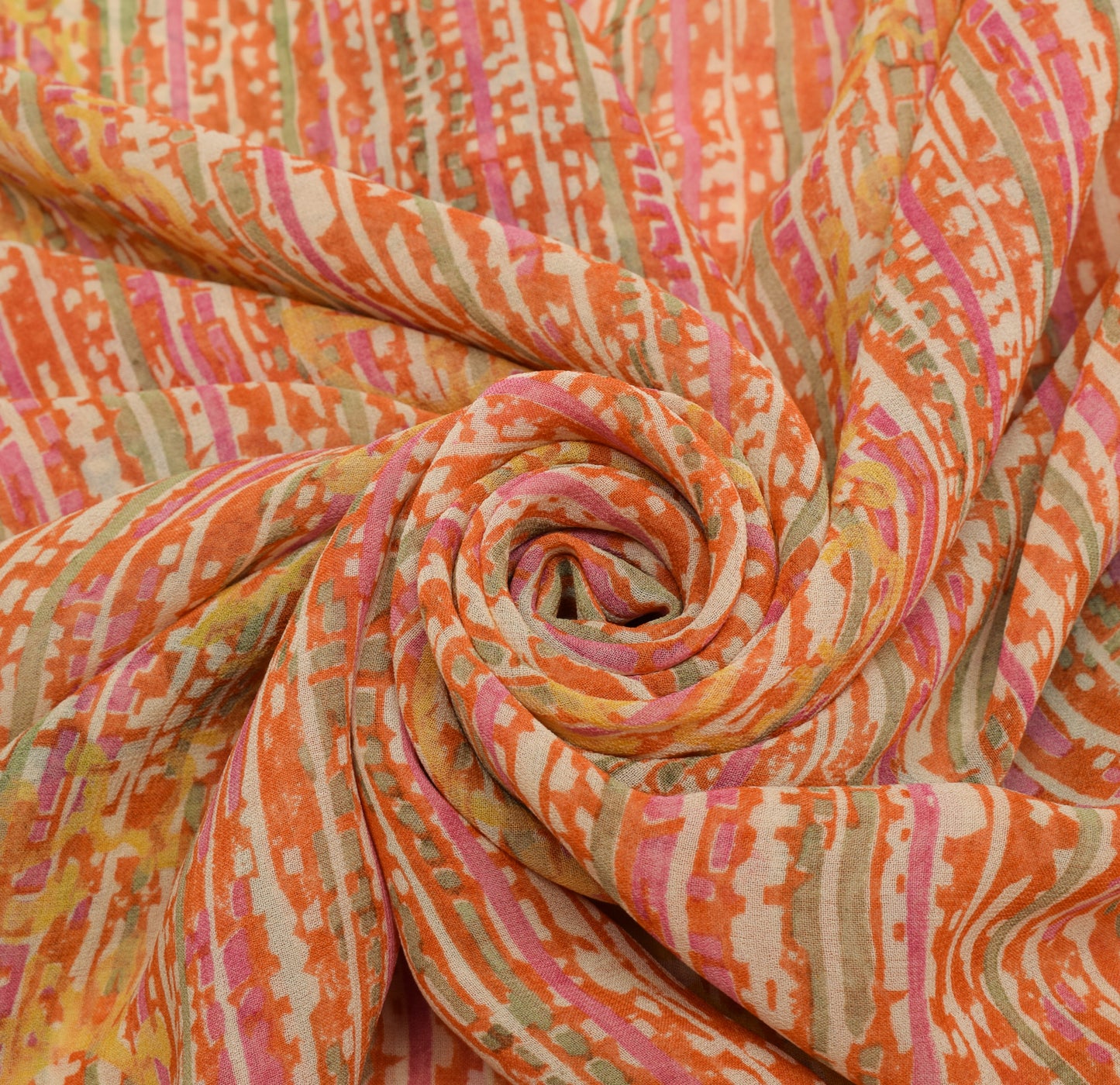 Sushila Vintage Indian Saree 100% Pure Georgette Silk Printed 5 YD Craft Fabric