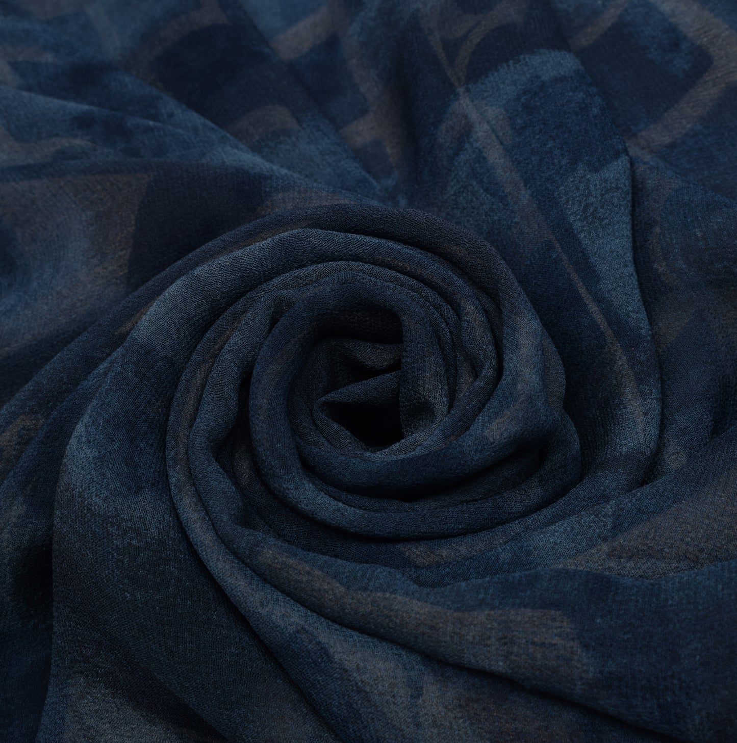 Sushila Vintage Blue Saree 100% Pure Georgette Silk Printed Floral Craft Fabric