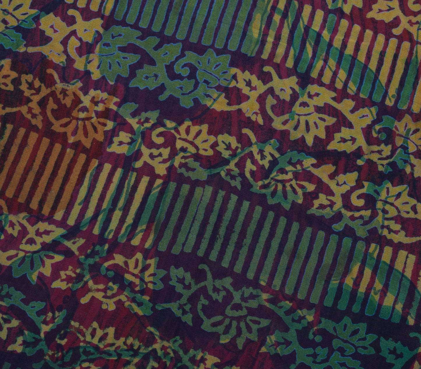 Sushila Vintage Purpl Saree 100% Pure Georgette Silk Printed Floral Craft Fabric