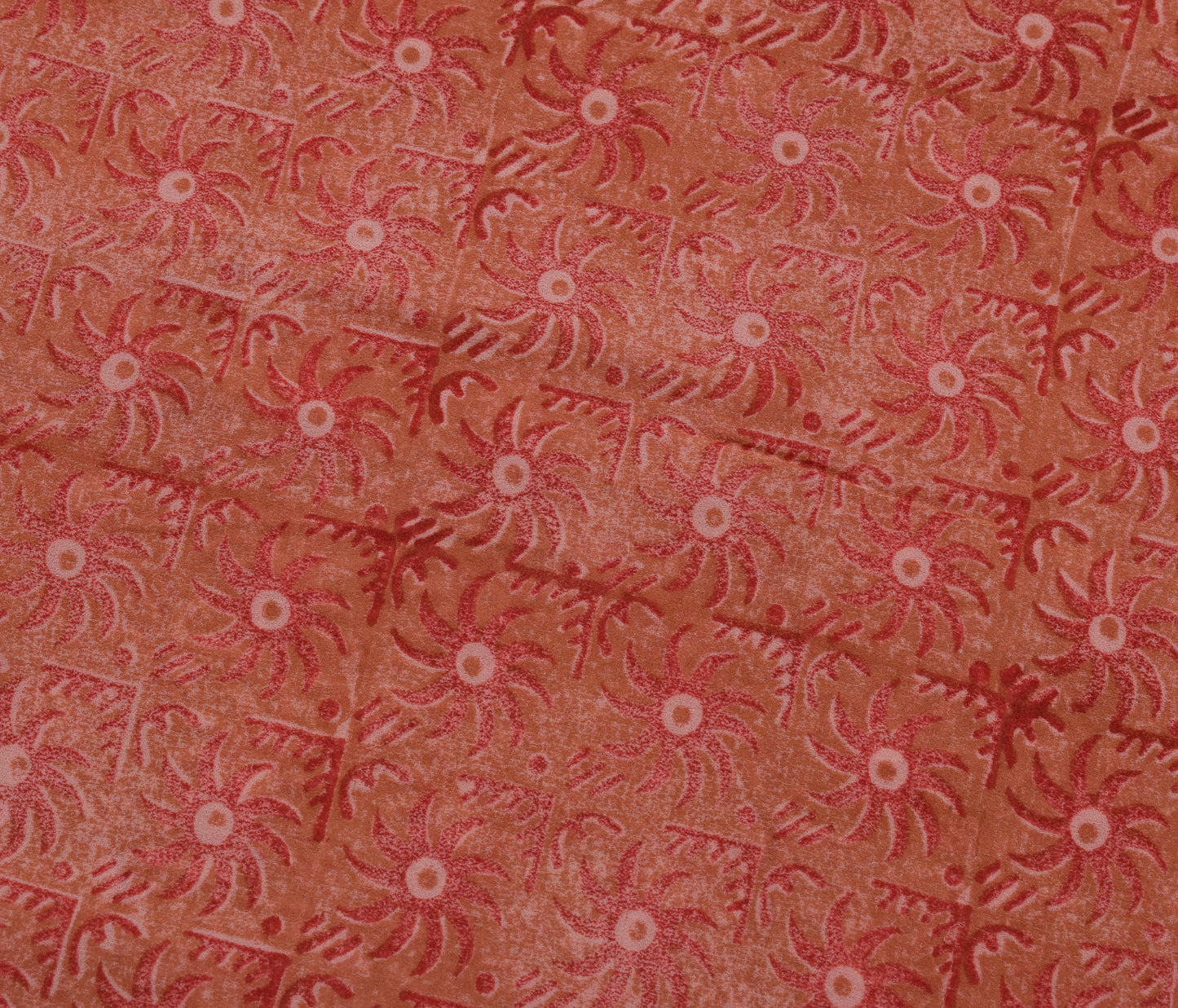 Sushila Vintage Saree 100% Pure Georgette Silk Printed Floral 5 YD Craft Fabric