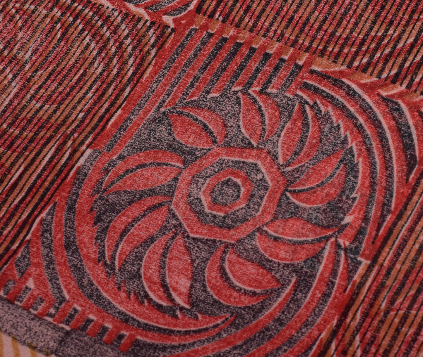 Sushila Vintage Saree 100% Pure Georgette Silk Printed Floral 5 YD Craft Fabric