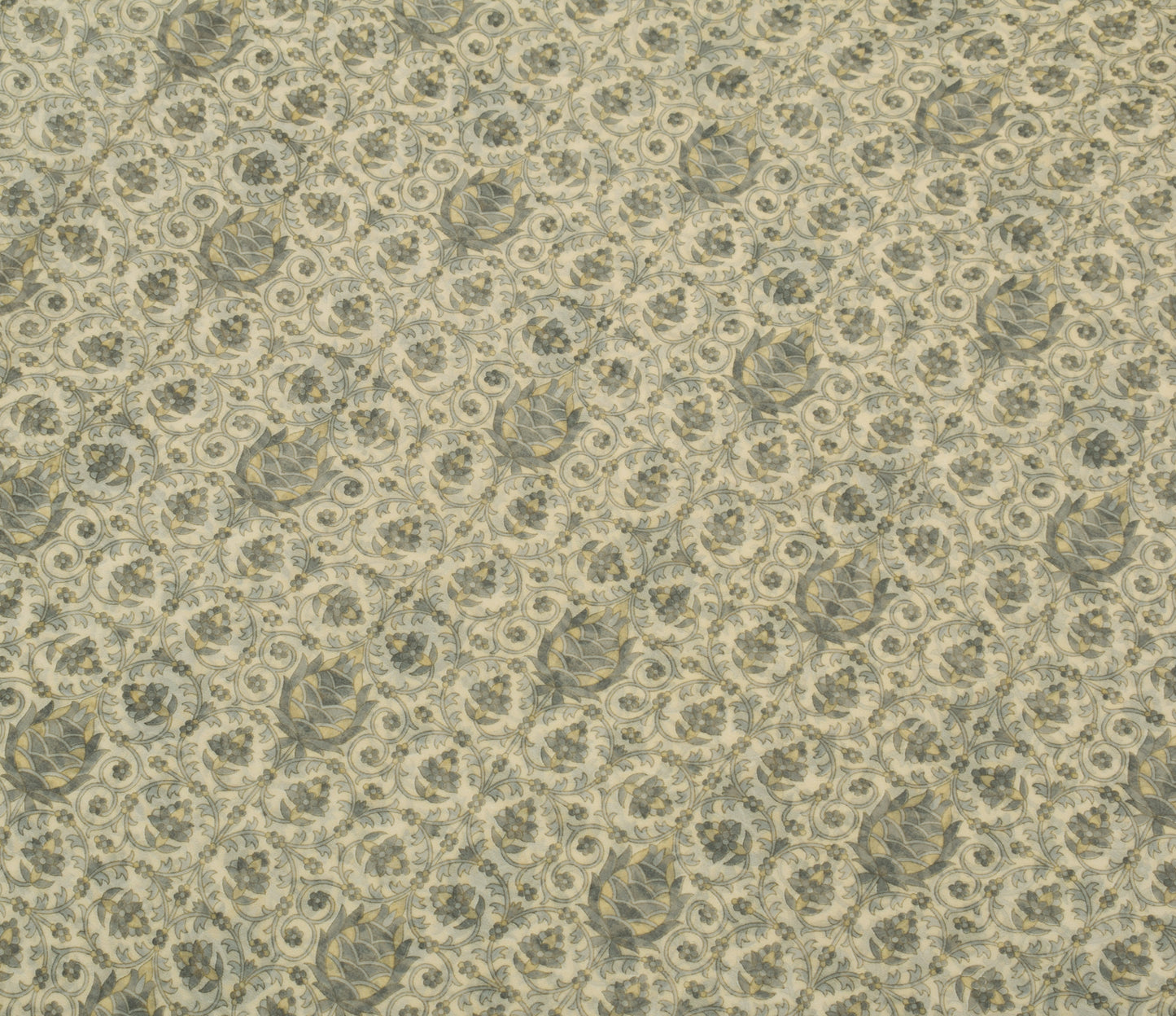 Sushila Vintage Cream Saree Blend Georgette Silk Printed Floral Craft Fabric