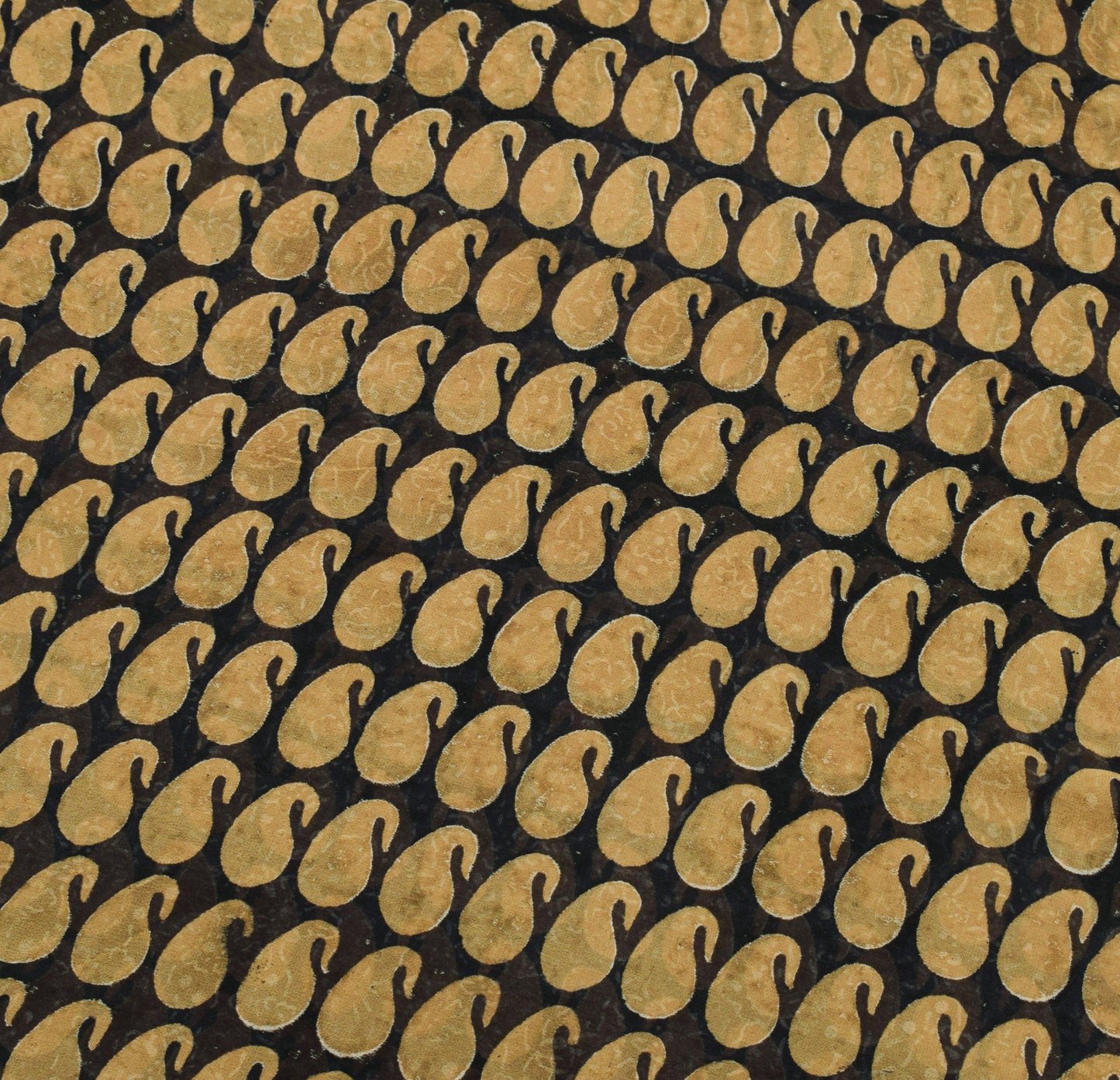 Sushila Vintage Black Saree 100%Pure Georgette Silk Printed Paisley Craft Fabric