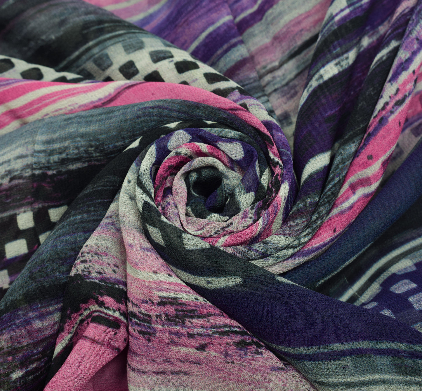 Sushila Vintage Purple Saree 100%Pure Georgette Silk Printed Floral Craft Fabric