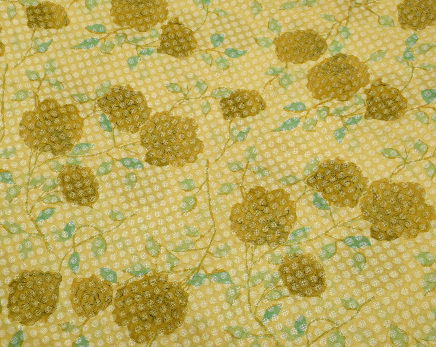 Sushila Vintage Green Saree 100% Pure Georgette Silk Printed Floral Craft Fabric