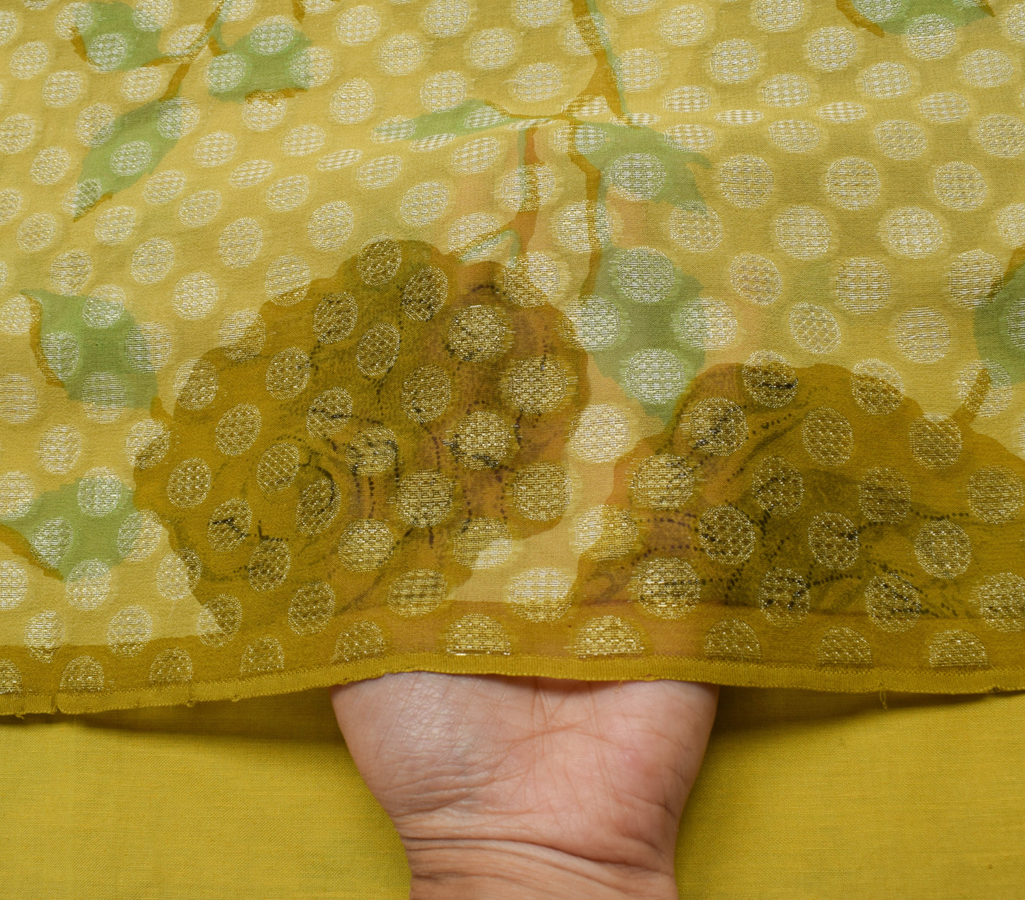 Sushila Vintage Green Saree 100% Pure Georgette Silk Printed Floral Craft Fabric