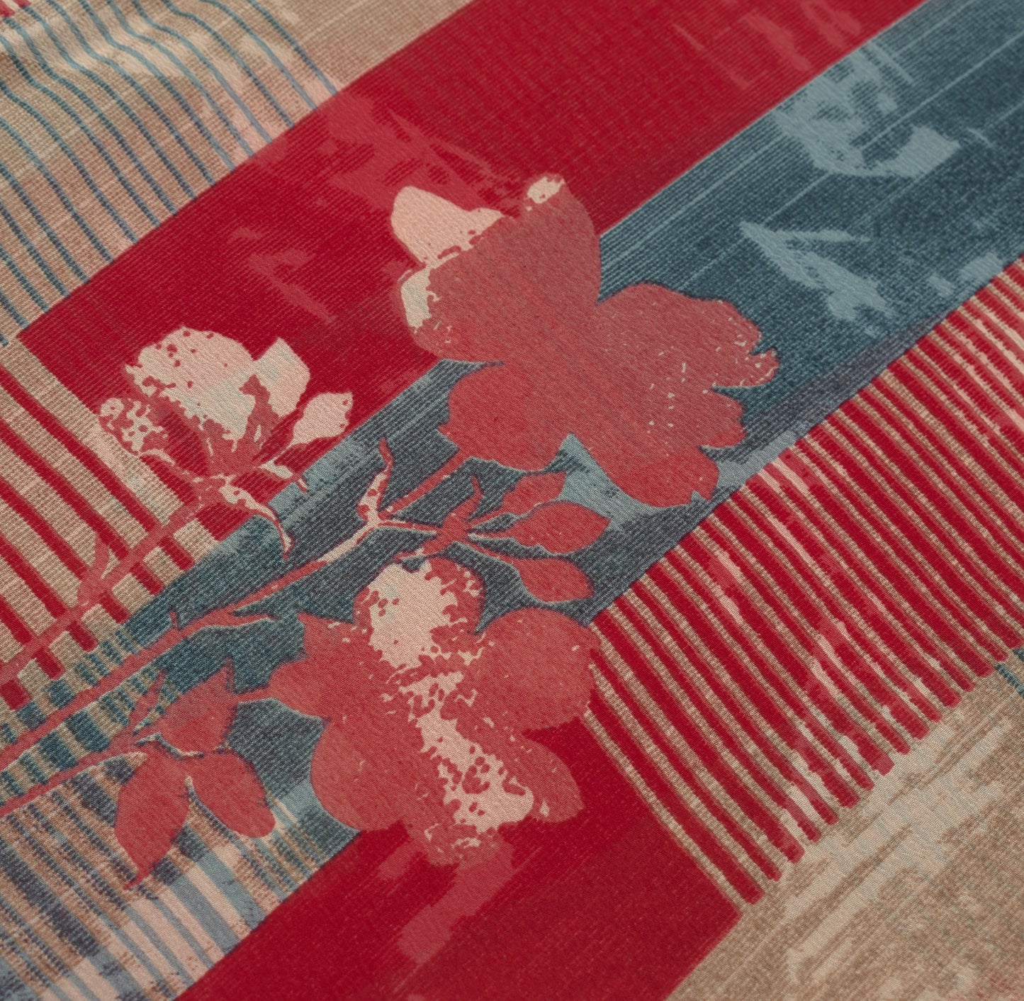 Sushila Vintage Saree 100%Pure Georgette Silk Printed Floral 5 Yard Craft Fabric