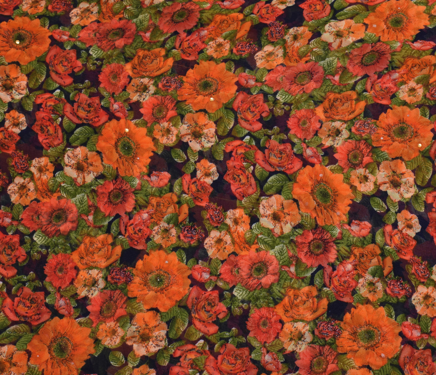 Sushila Vintage Saree Blend Georgette Silk Printed Floral 5 Yard Craft Fabric