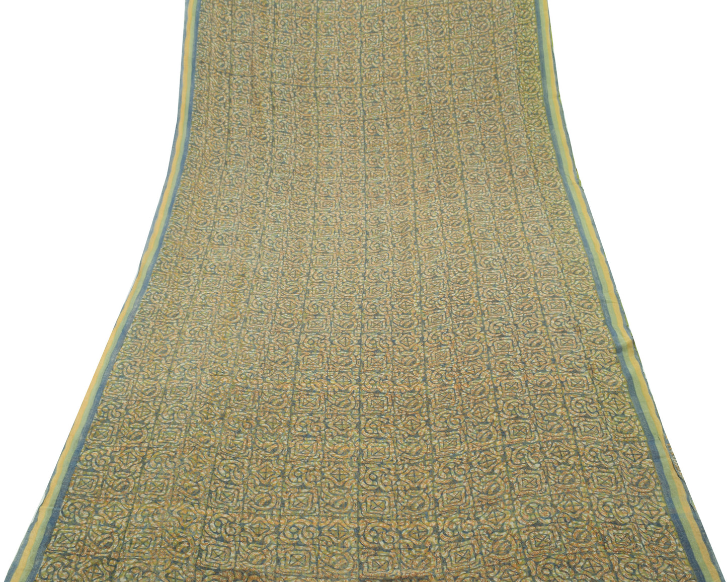 Sushila Vintage Indian Saree 100% Pure Georgette Silk Printed 5 YD Craft Fabric
