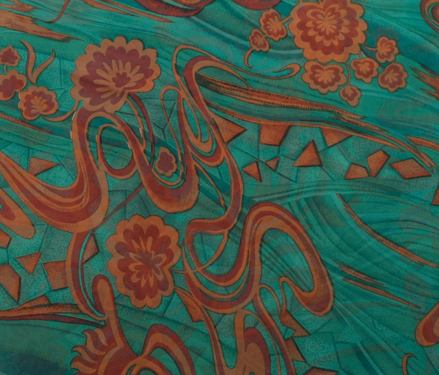 Sushila Vintage Saree 100% Pure Georgette Silk Printed Polka Dots Craft Fabric