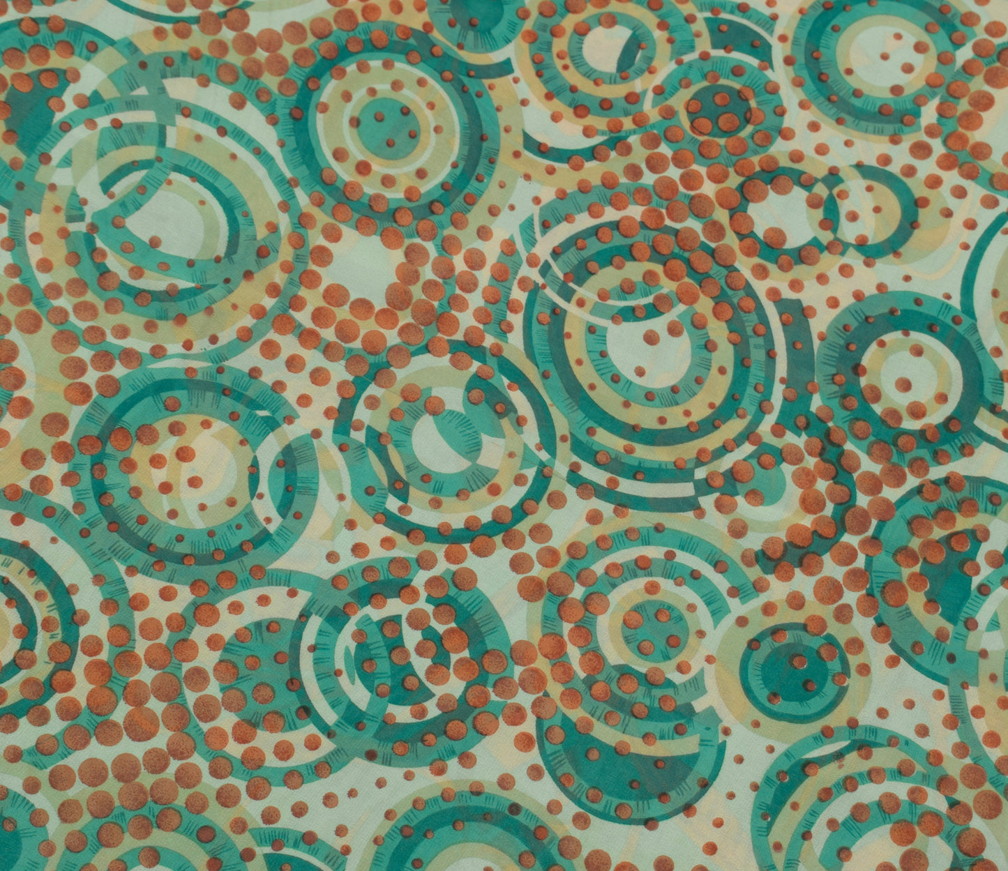 Sushila Vintage Saree 100% Pure Georgette Silk Printed Polka Dots Craft Fabric