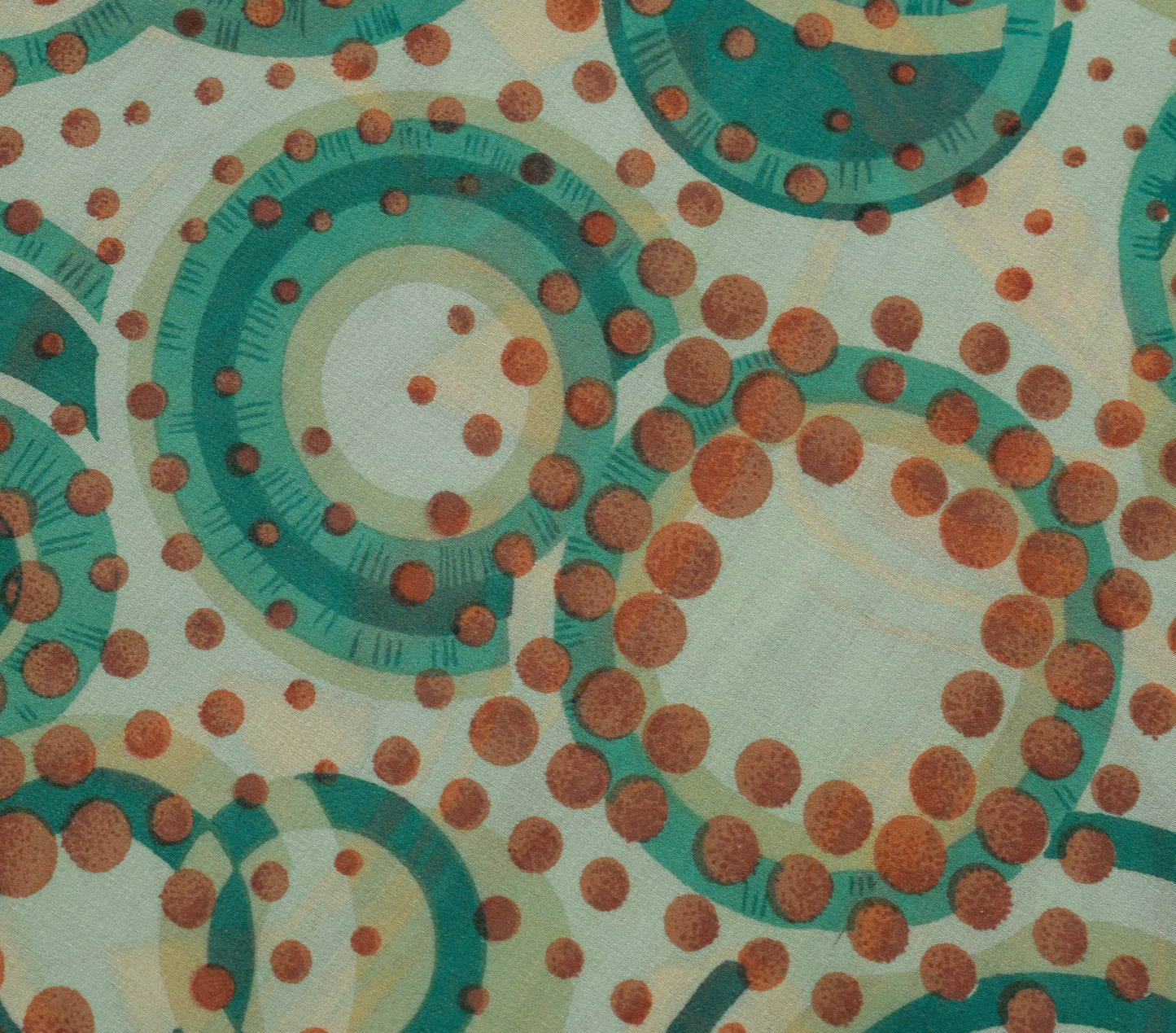 Sushila Vintage Saree 100% Pure Georgette Silk Printed Polka Dots Craft Fabric