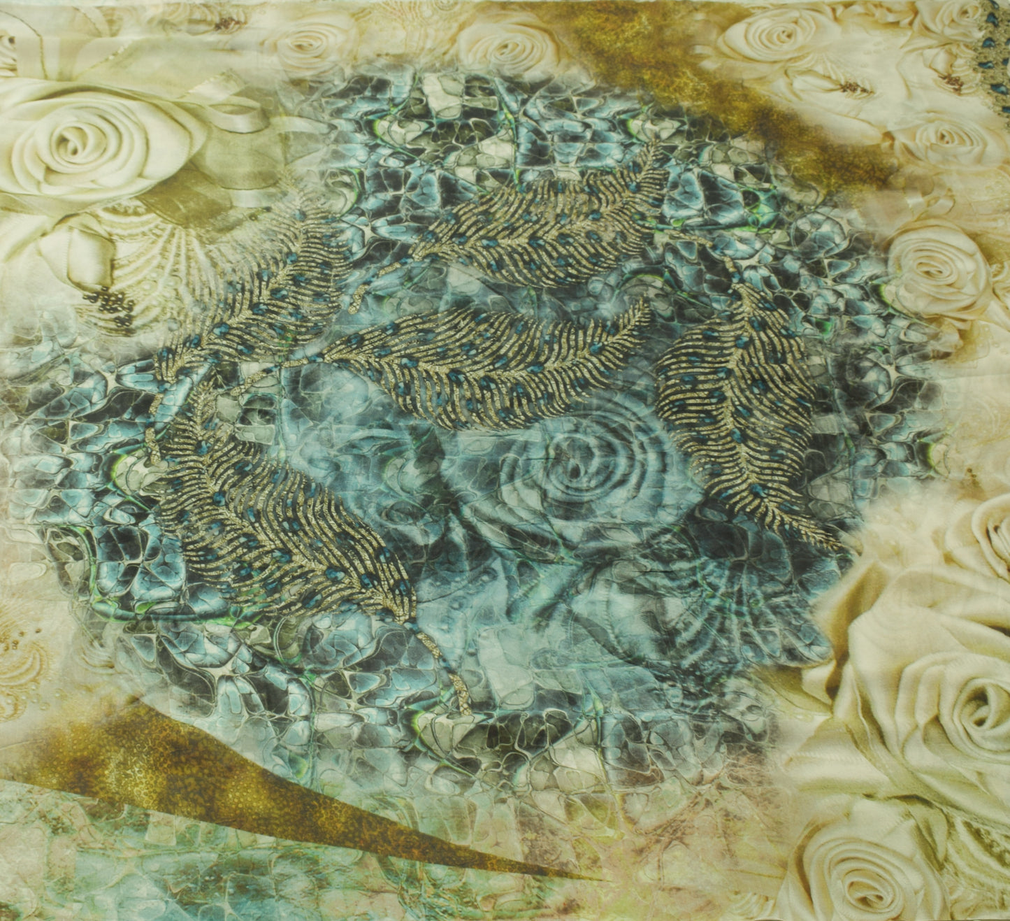 Sushila Vintage Saree 100% Pure Georgette Digital Printed Floral Craft Fabric