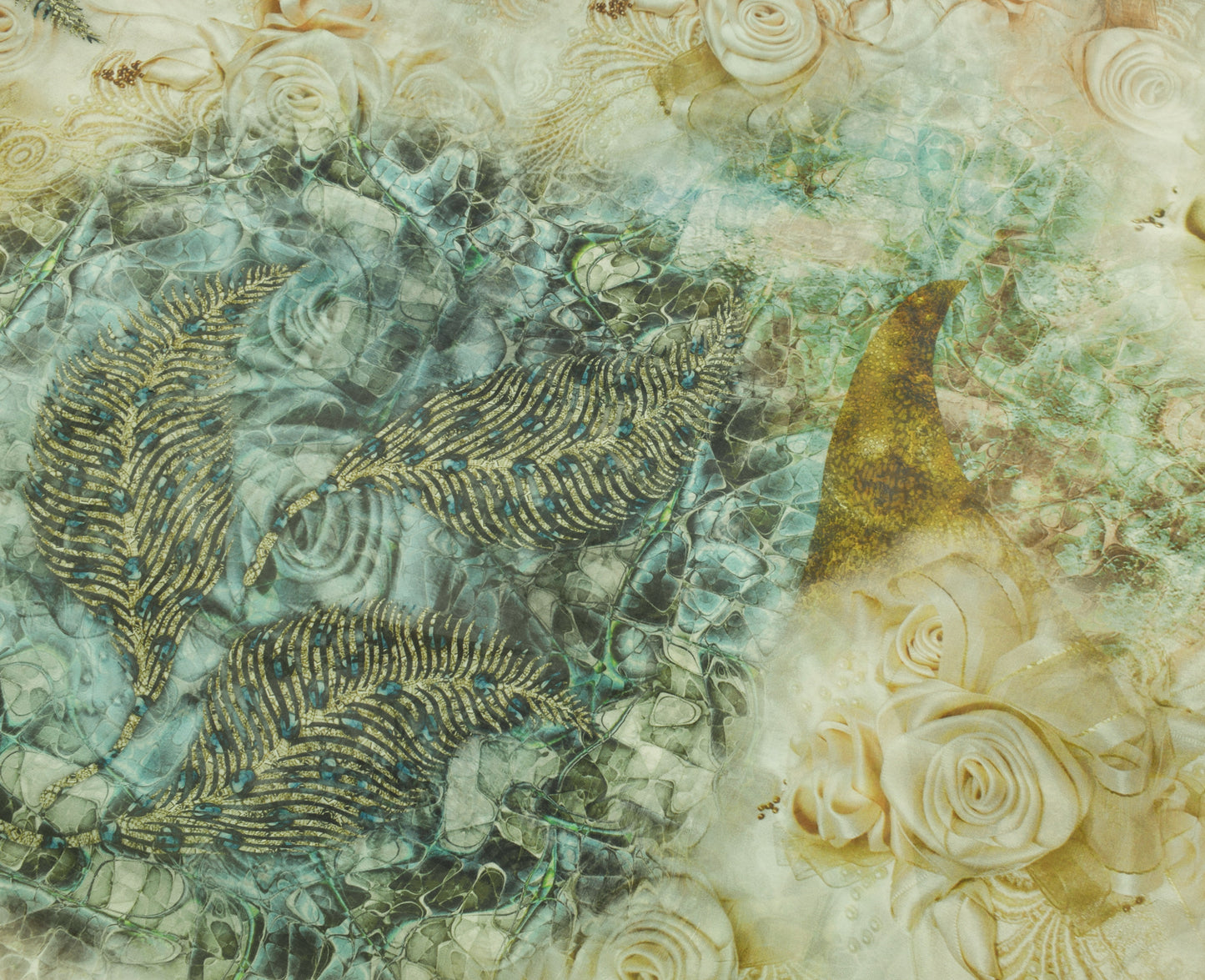 Sushila Vintage Saree 100% Pure Georgette Digital Printed Floral Craft Fabric