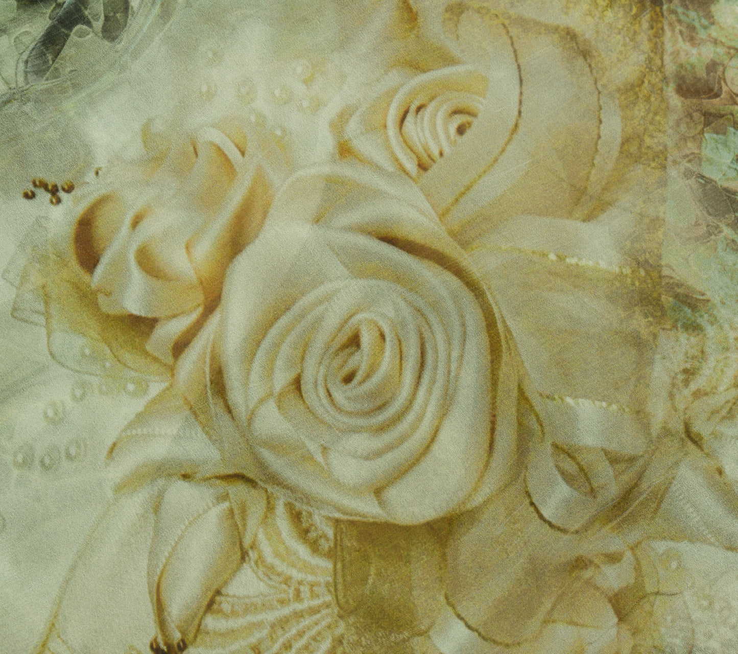 Sushila Vintage Saree 100% Pure Georgette Digital Printed Floral Craft Fabric