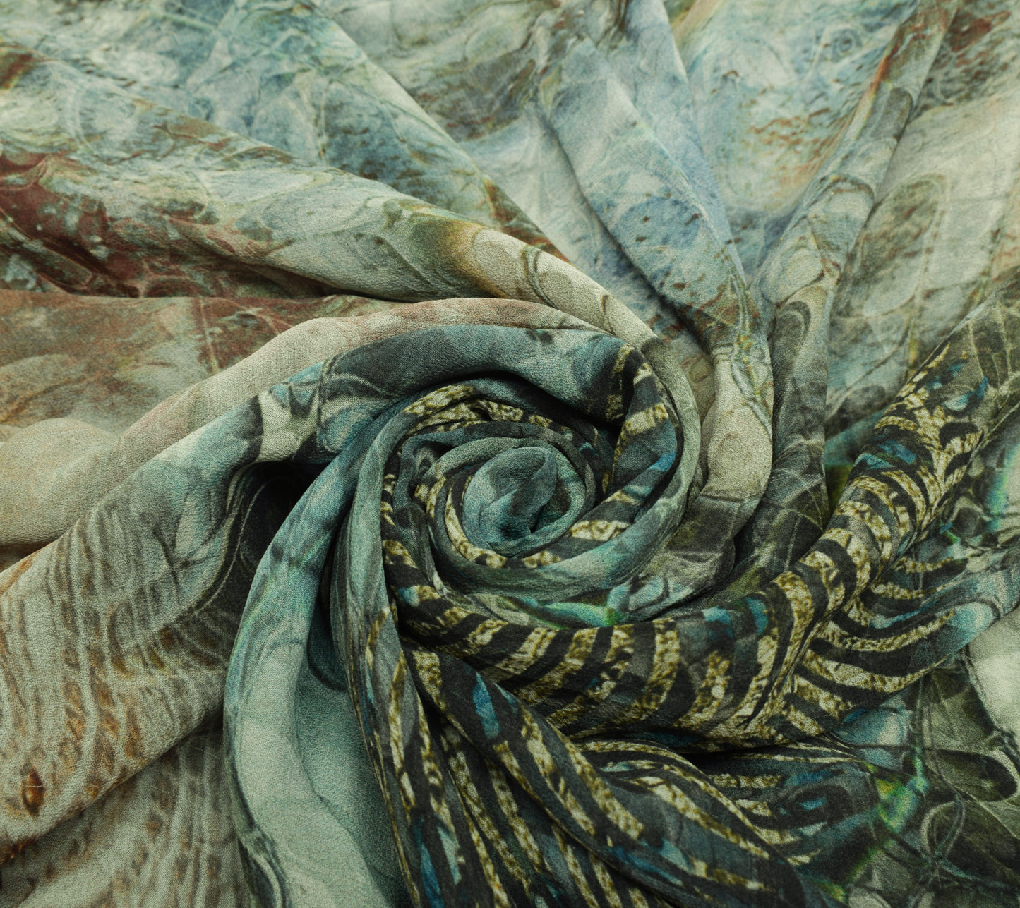 Sushila Vintage Saree 100% Pure Georgette Digital Printed Floral Craft Fabric