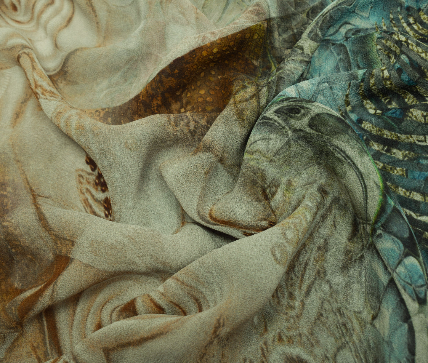 Sushila Vintage Saree 100% Pure Georgette Digital Printed Floral Craft Fabric