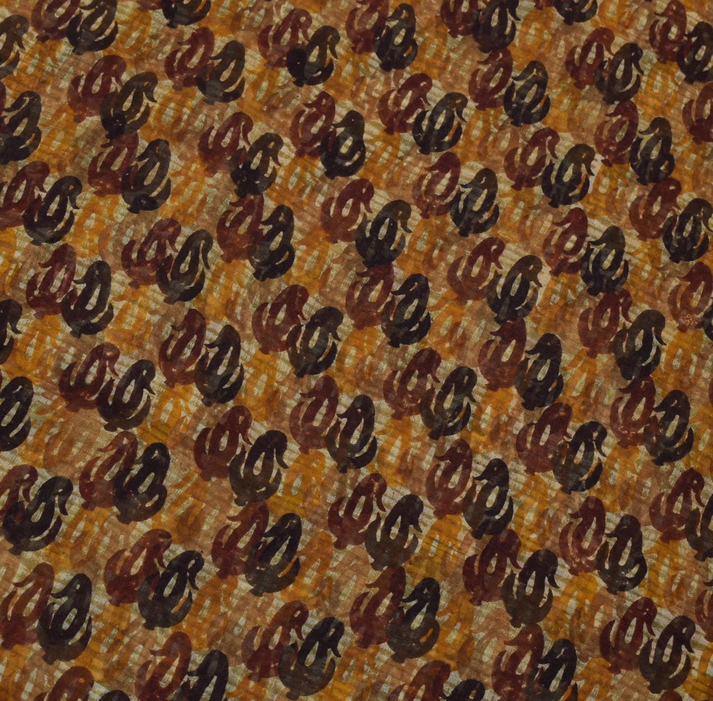 Sushila Vintage Saree 100% Pure Georgette Silk Printed Paisley 5 YD Craft Fabric