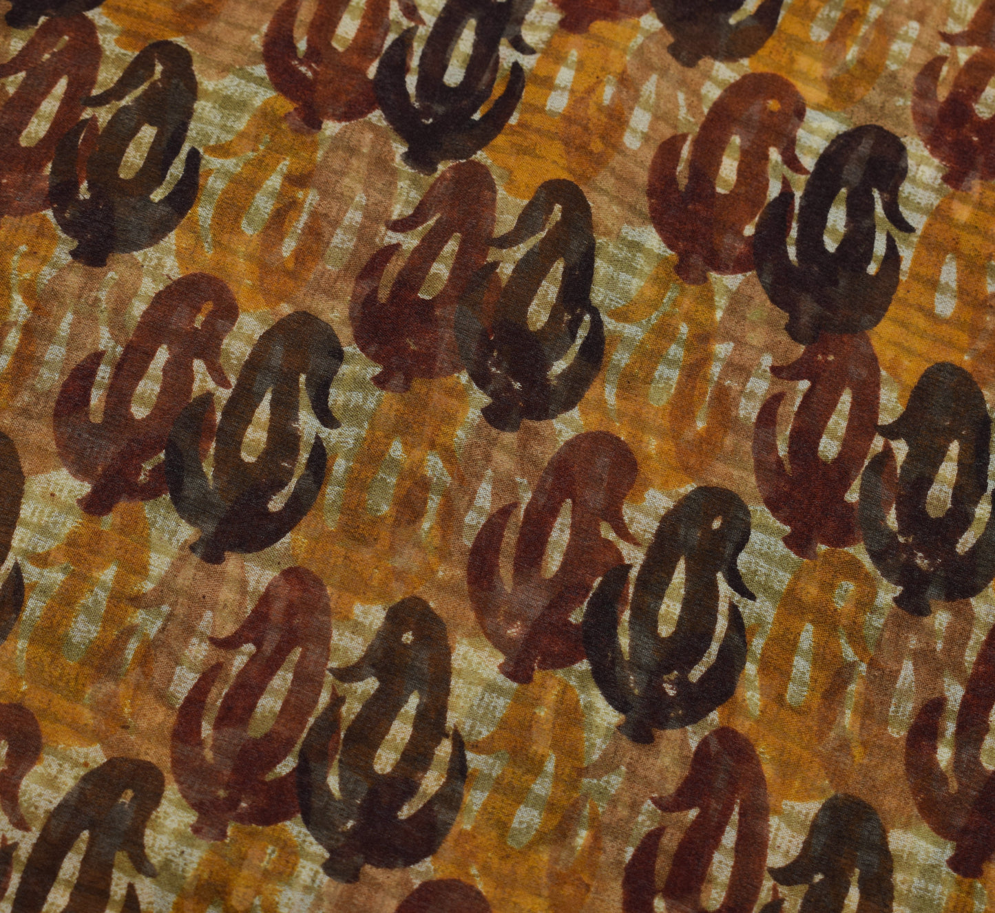 Sushila Vintage Saree 100% Pure Georgette Silk Printed Paisley 5 YD Craft Fabric