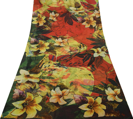 Sushila Vintage MultiColor Branded Saree Pure Georgette Printed Floral Fabric