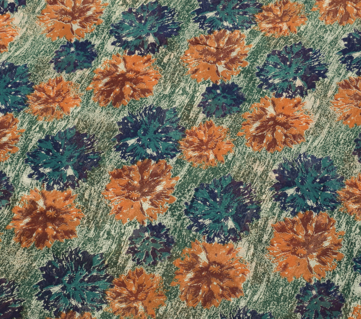 Sushila Vintage Saree 100% Pure Georgette Silk Printed Floral 5 YD Craft Fabric