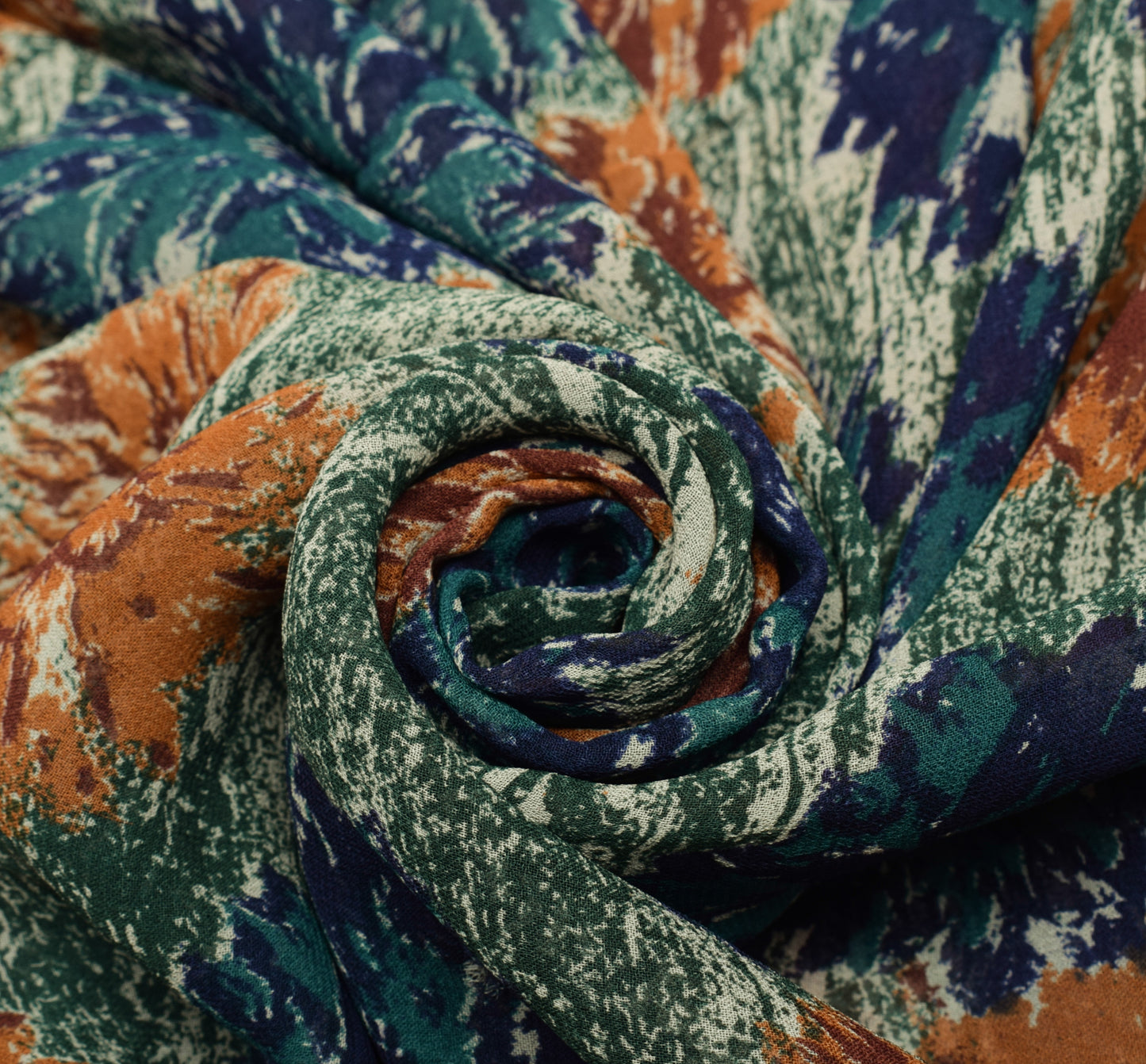 Sushila Vintage Saree 100% Pure Georgette Silk Printed Floral 5 YD Craft Fabric