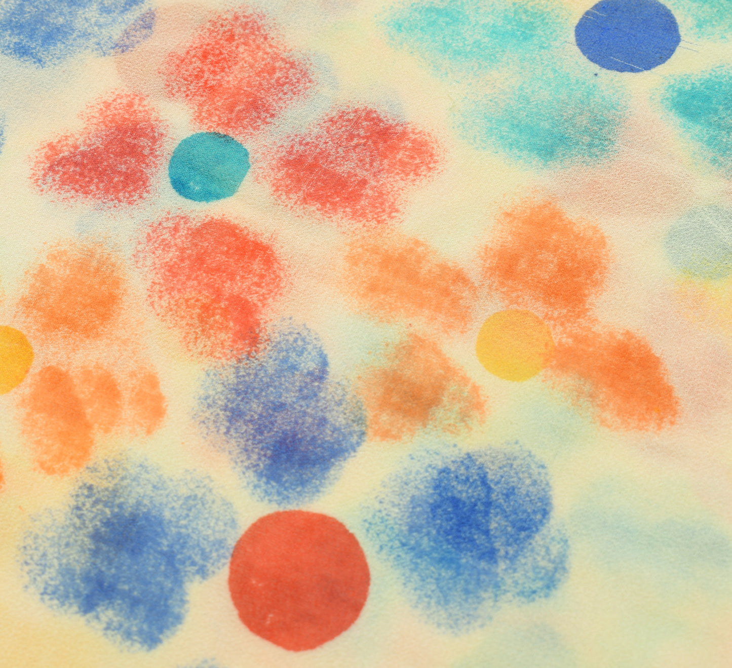 Sushila Vintage Cream Saree Pure Georgette Silk Printed Polka Dots Craft Fabric