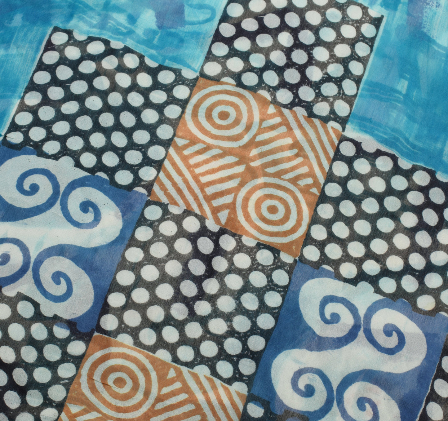 Sushila Vintage Indian Saree 100% Pure Georgette Silk Printed 5 YD Craft Fabric