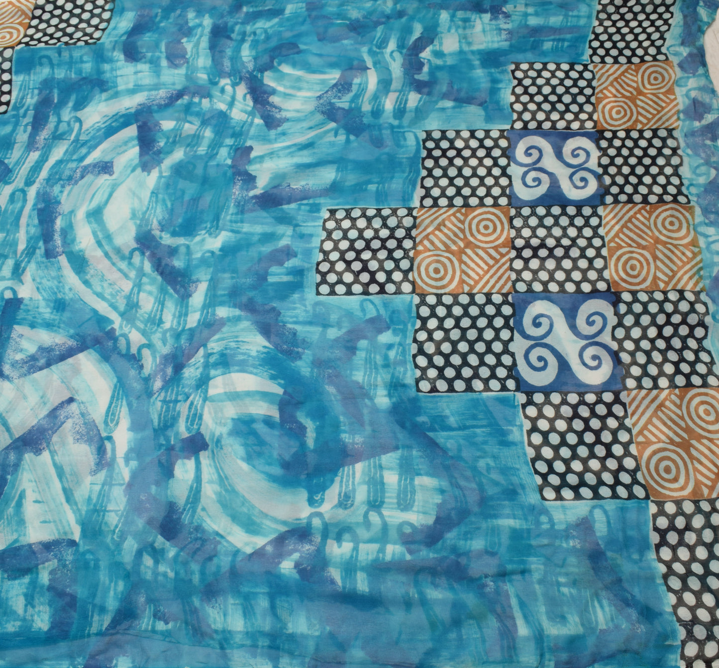 Sushila Vintage Indian Saree 100% Pure Georgette Silk Printed 5 YD Craft Fabric