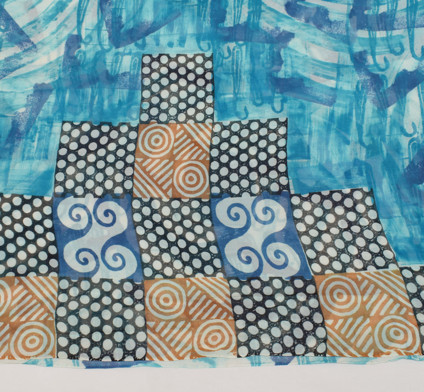 Sushila Vintage Indian Saree 100% Pure Georgette Silk Printed 5 YD Craft Fabric