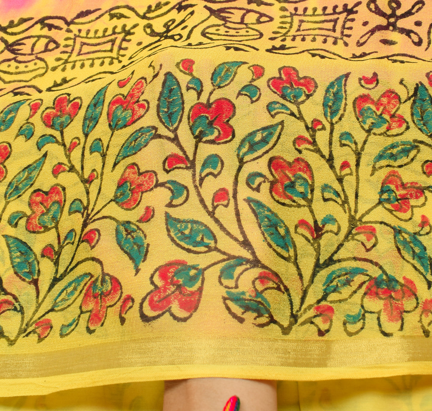 Sushila Vintage Purple Saree 100% Pure Georgette Silk Printed 5 YD Craft Fabric