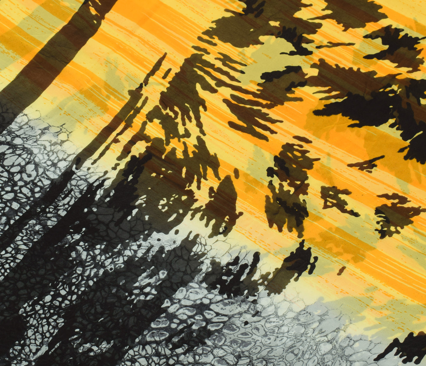 Sushila Vintage Yellow & Black Saree 100% Pure Georgette Printed Craft Fabric