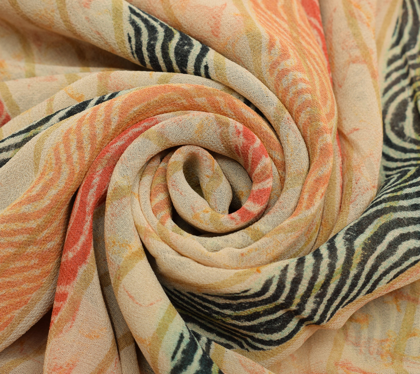 Sushila Vintage Indian Saree 100% Pure Georgette Silk Printed 5 YD Craft Fabric