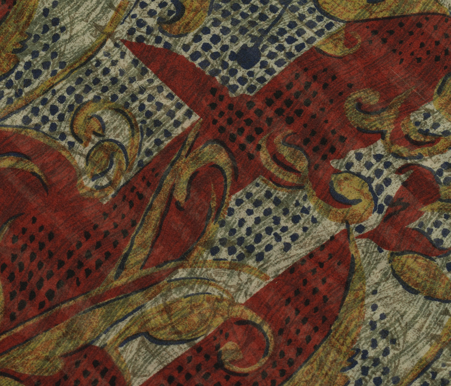 Sushila Vintage Indian Saree 100% Pure Georgette Silk Printed 5 YD Craft Fabric