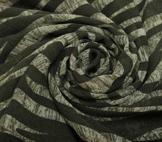 Sushila Vintage Indian Saree 100% Pure Georgette Silk Printed 5 YD Craft Fabric