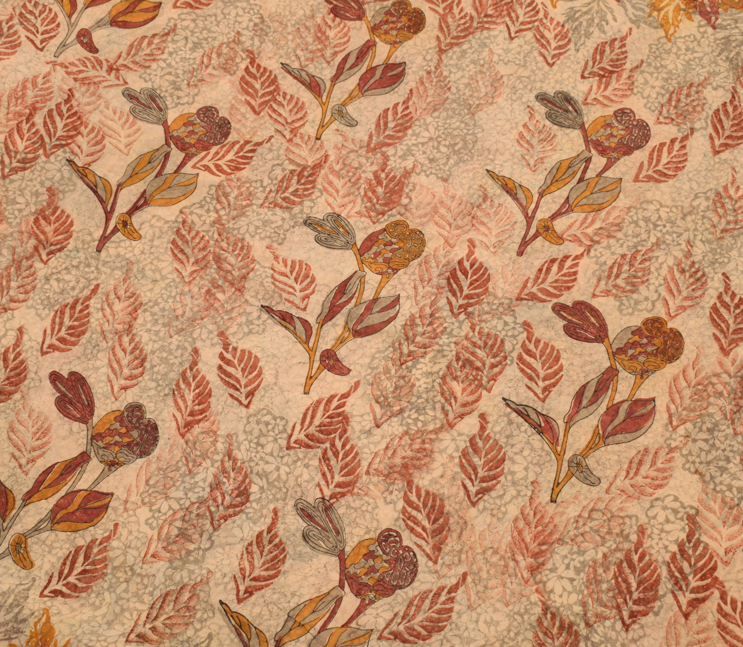 Sushila Vintage Brown Saree 100% Pure Georgette Silk Printed Floral Craft Fabric