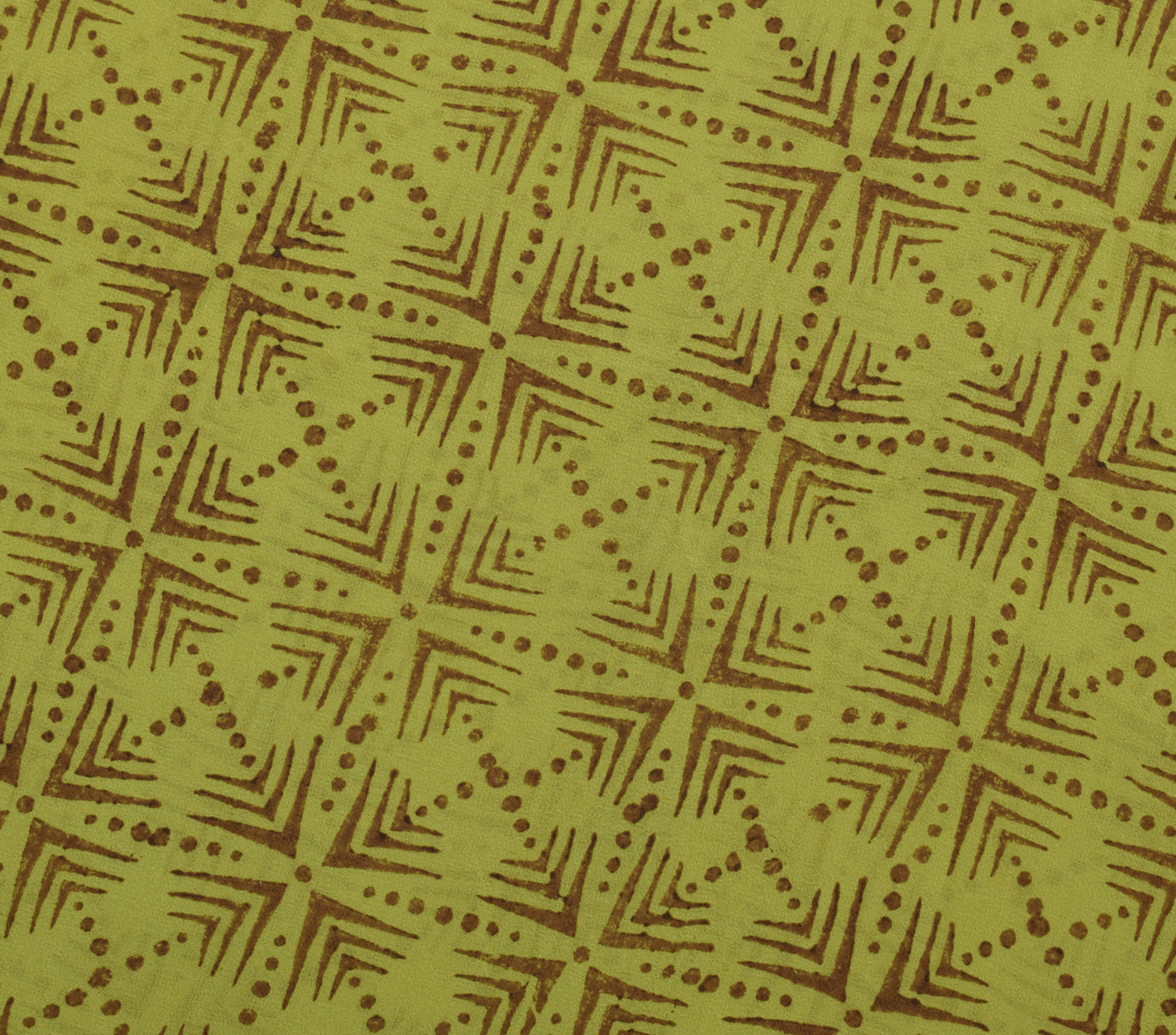 Sushila Vintage Green Indian Saree 100% Pure Georgette Silk Printed Craft Fabric